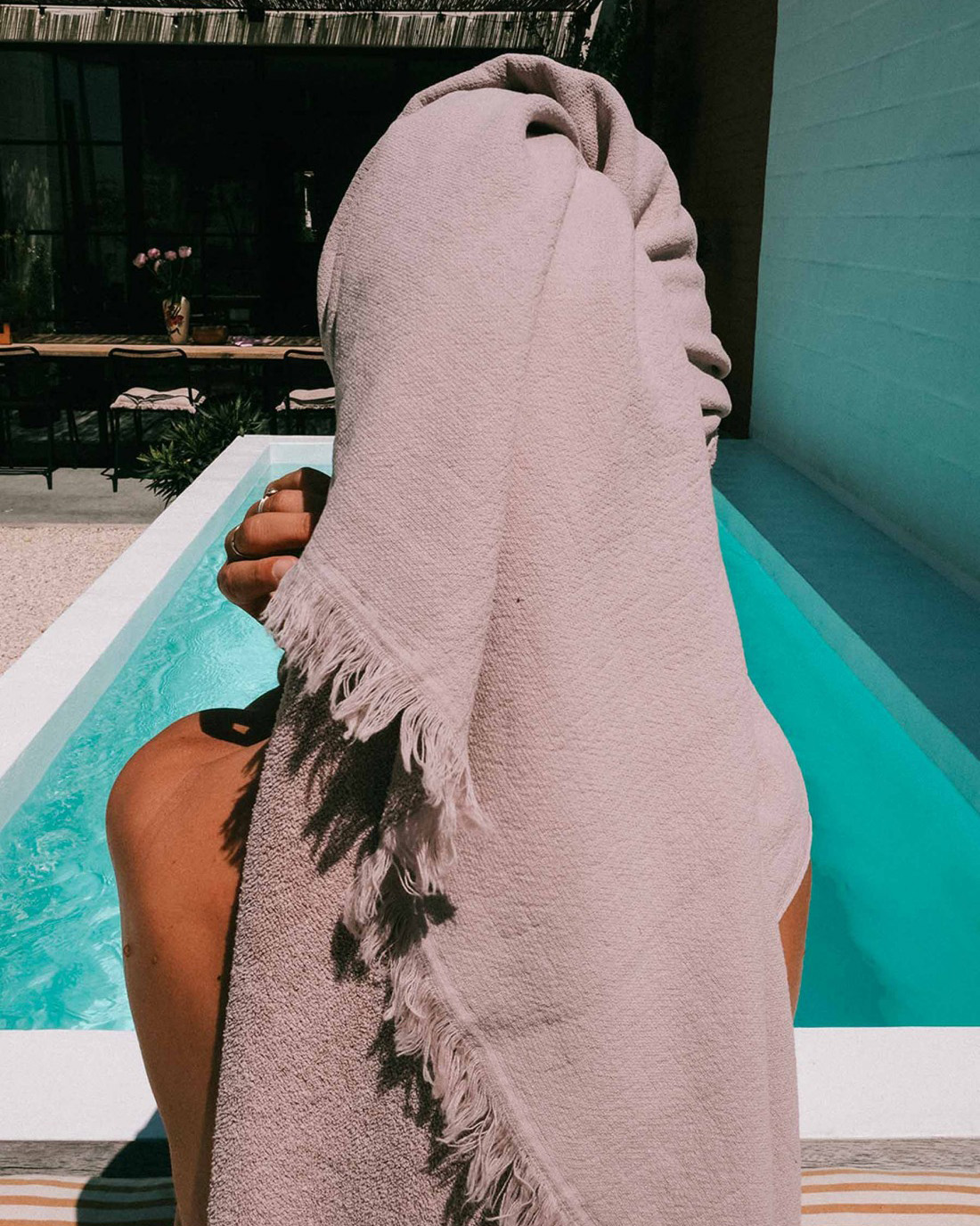 Maxi drap de bain Luna Poivre rose 100 x 160 La Vallée du blanc Maxi drap de bain Luna Poivre rose 100 x 160 Draps de bain La Vallée du blanc